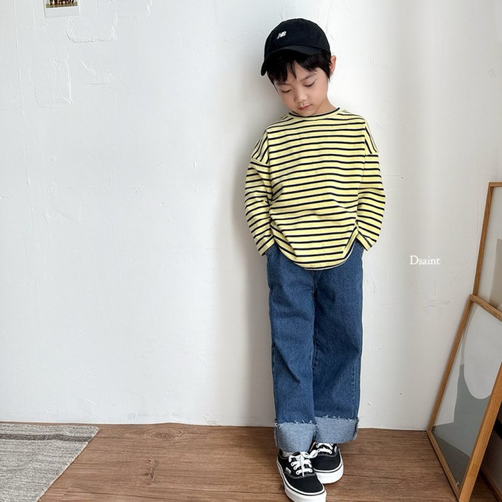 Dsaint - Korean Children Fashion - #childrensboutique - Banana Stripe Tee - 7
