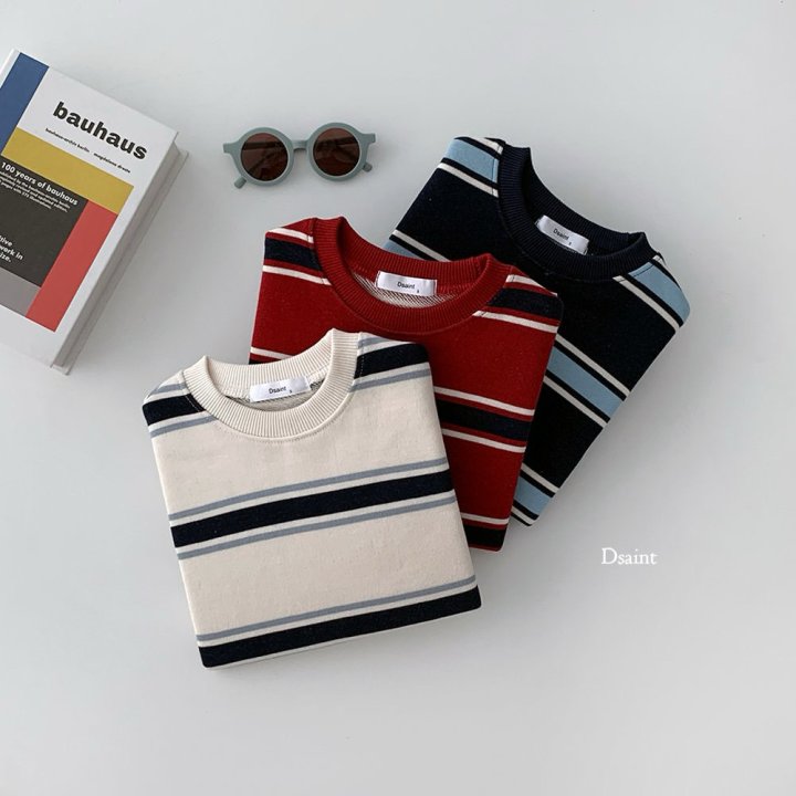 Dsaint - Korean Children Fashion - #designkidswear - Dotty Stripe Sweatshirt - 3