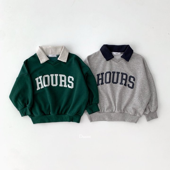 Dsaint - Korean Children Fashion - #designkidswear - Hours Collar Sweatshirt