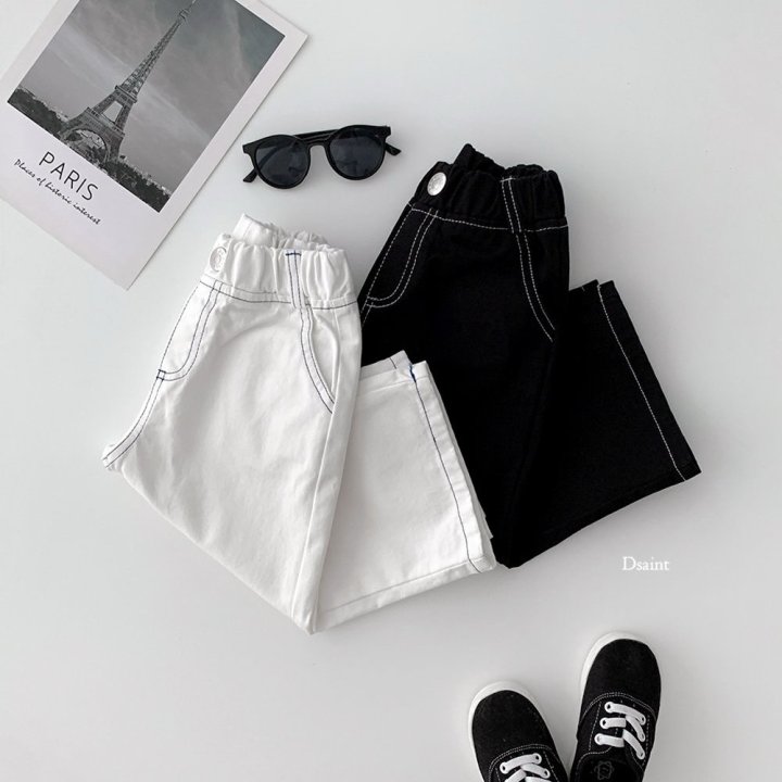 Dsaint - Korean Children Fashion - #designkidswear - Fit Wide Stitch Pants - 8