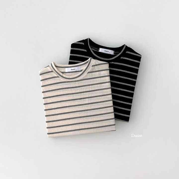 Dsaint - Korean Children Fashion - #designkidswear - Small Line Stripe Tee - 3