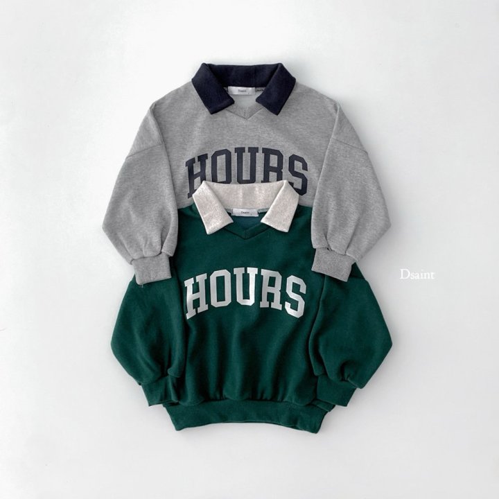 Dsaint - Korean Children Fashion - #discoveringself - Hours Collar Sweatshirt - 2