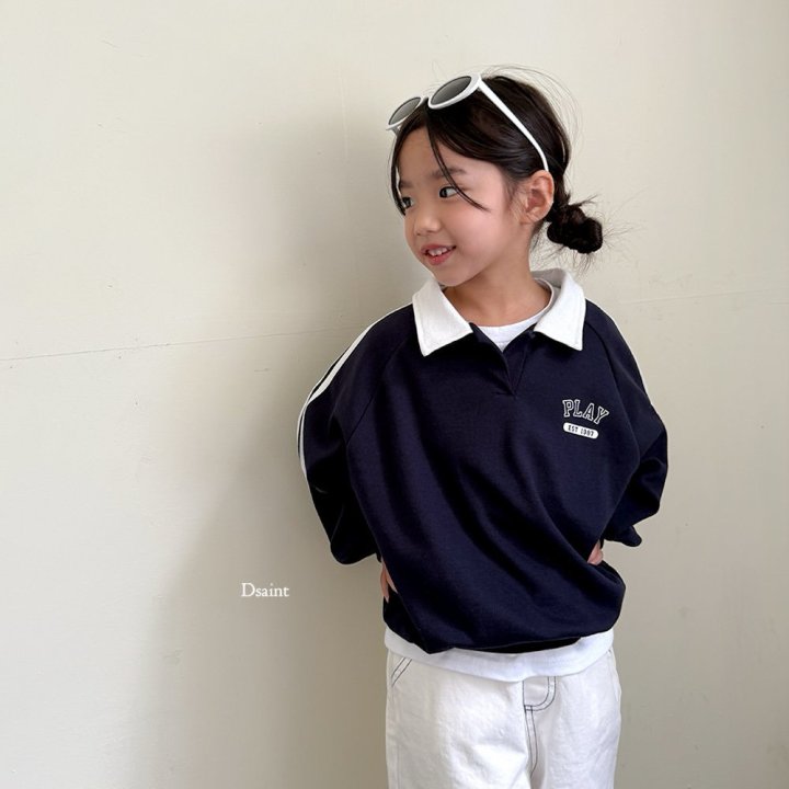 Dsaint - Korean Children Fashion - #discoveringself - Play Double Line Collar Sweatshirt - 10