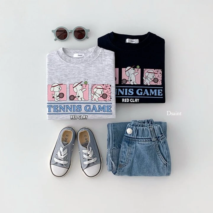 Dsaint - Korean Children Fashion - #discoveringself - Tennis Game Sweatshirt - 5