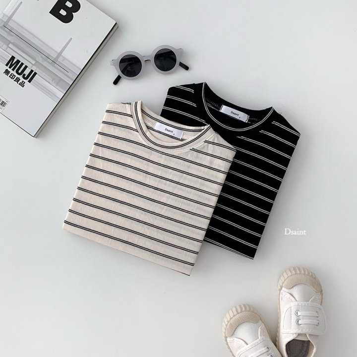 Dsaint - Korean Children Fashion - #designkidswear - Small Line Stripe Tee - 4