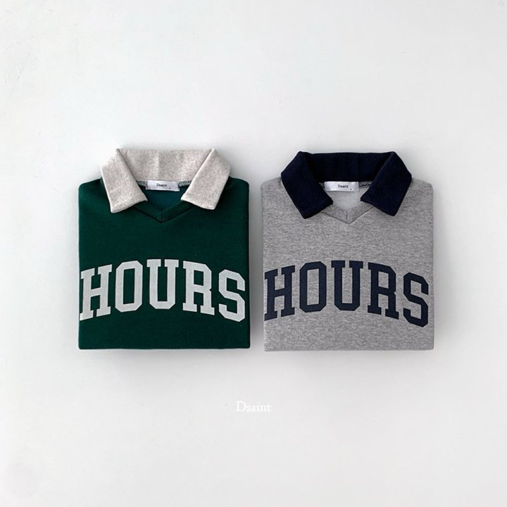 Dsaint - Korean Children Fashion - #fashionkids - Hours Collar Sweatshirt - 3