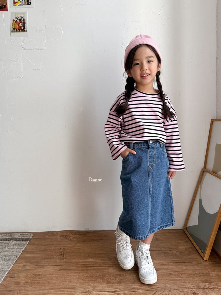 Dsaint - Korean Children Fashion - #fashionkids - Half-Open Denim Skirt - 10