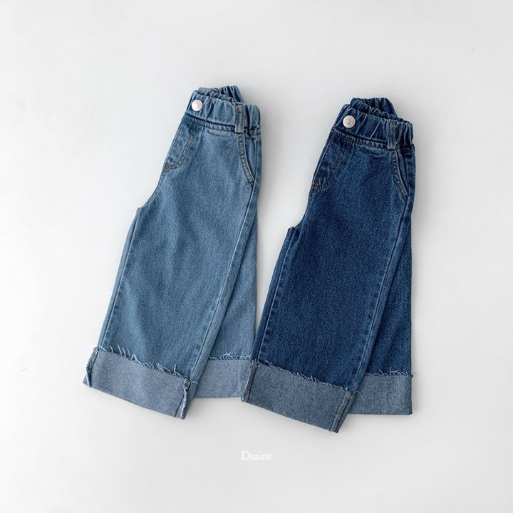 Dsaint - Korean Children Fashion - #discoveringself - Cutting Roll-up Wide Pants - 4