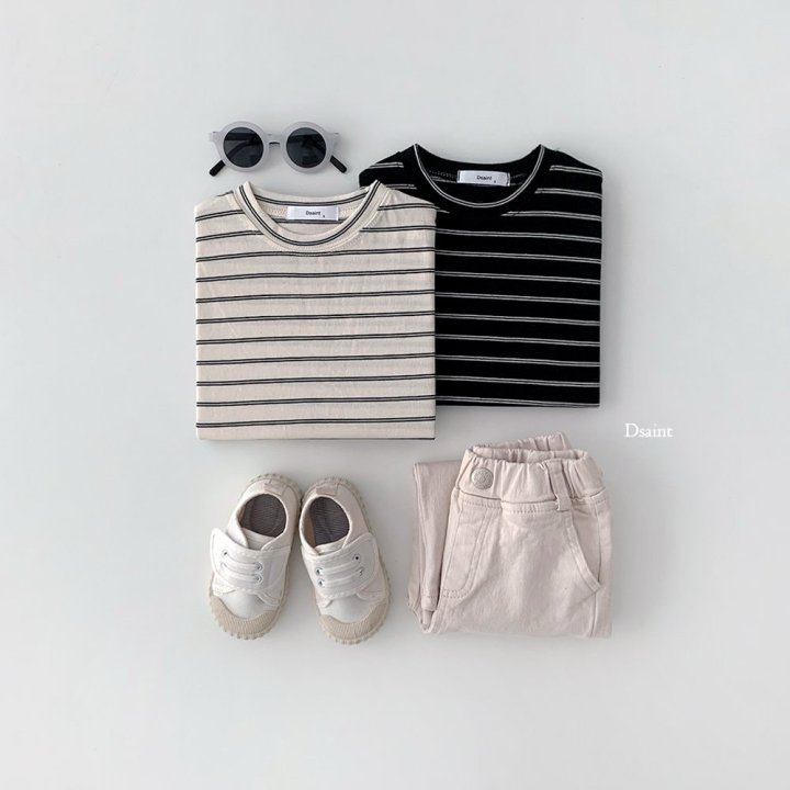 Dsaint - Korean Children Fashion - #fashionkids - Small Line Stripe Tee - 5