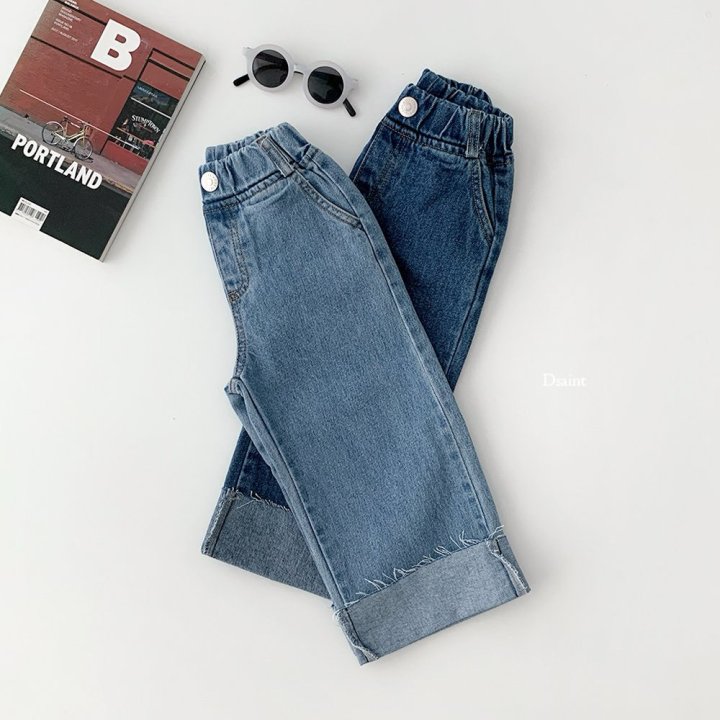 Dsaint - Korean Children Fashion - #kidsshorts - Cutting Roll-up Wide Pants - 5