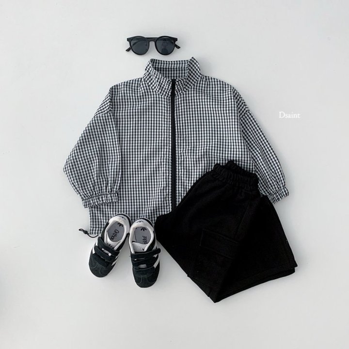 Dsaint - Korean Children Fashion - #kidsshorts - Good Pick Windbreaker (Check) - 8