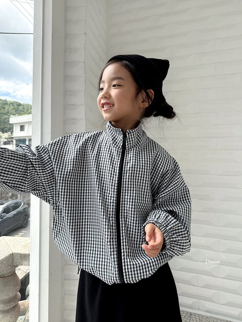 Dsaint - Korean Children Fashion - #kidsstore - Good Pick Windbreaker (Check) - 9