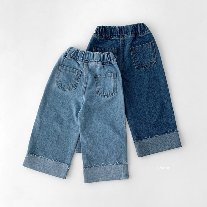 Dsaint - Korean Children Fashion - #kidzfashiontrend - Cutting Roll-up Wide Pants - 7