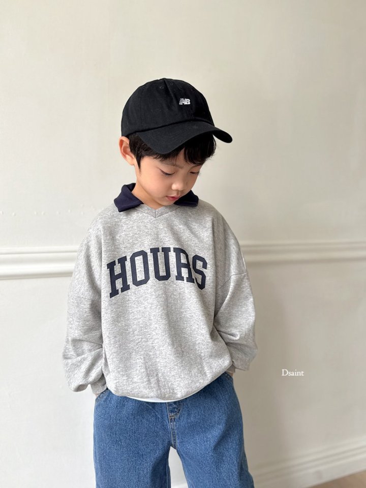 Dsaint - Korean Children Fashion - #littlefashionista - Hours Collar Sweatshirt - 8