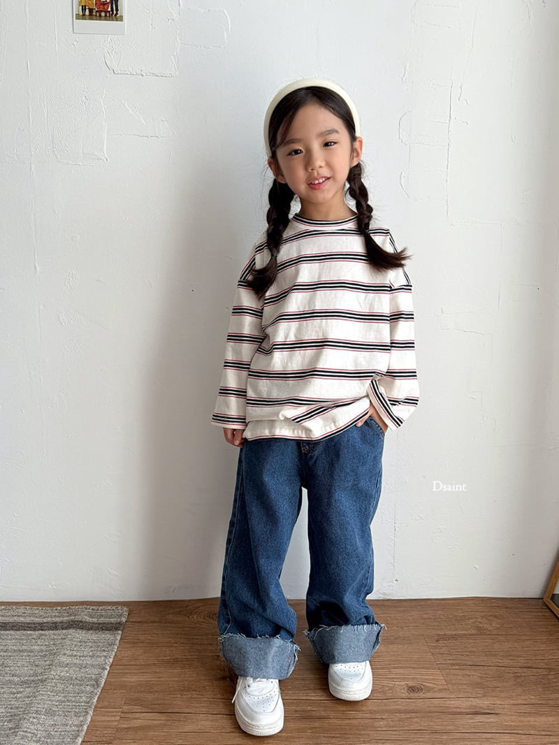 Dsaint - Korean Children Fashion - #littlefashionista - Cutting Roll-up Wide Pants - 9