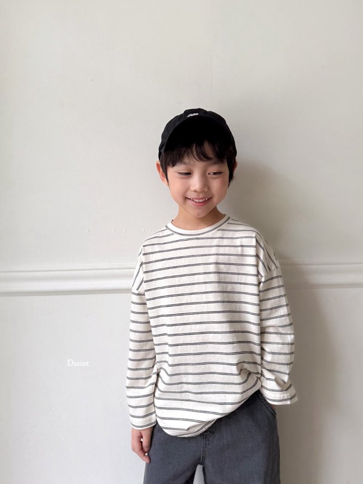 Dsaint - Korean Children Fashion - #littlefashionista - Small Line Stripe Tee - 10