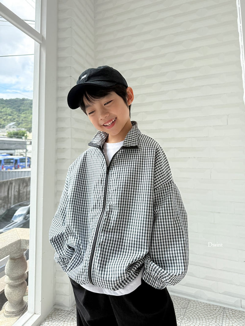 Dsaint - Korean Children Fashion - #littlefashionista - Good Pick Windbreaker (Check) - 12