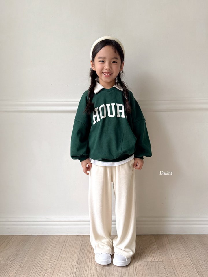 Dsaint - Korean Children Fashion - #minifashionista - Hours Collar Sweatshirt - 10