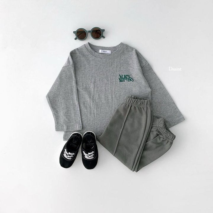 Dsaint - Korean Children Fashion - #minifashionista - Black Button Logo Tee - 8