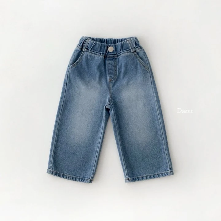 Dsaint - Korean Children Fashion - #minifashionista - MZ Wide Denim Pants