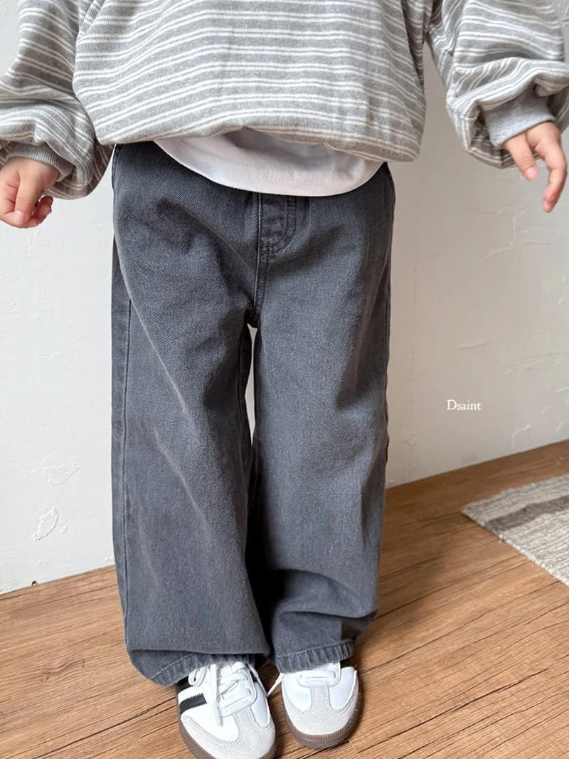 Dsaint - Korean Children Fashion - #minifashionista - Mild Wide Denim Pants - 12