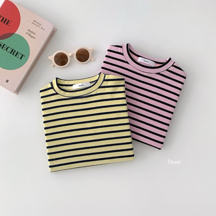 Dsaint - Korean Children Fashion - #minifashionista - Banana Stripe Tee - 3