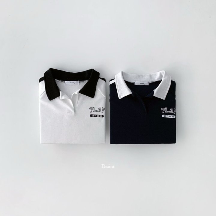 Dsaint - Korean Children Fashion - #prettylittlegirls - Play Double Line Collar Sweatshirt - 3