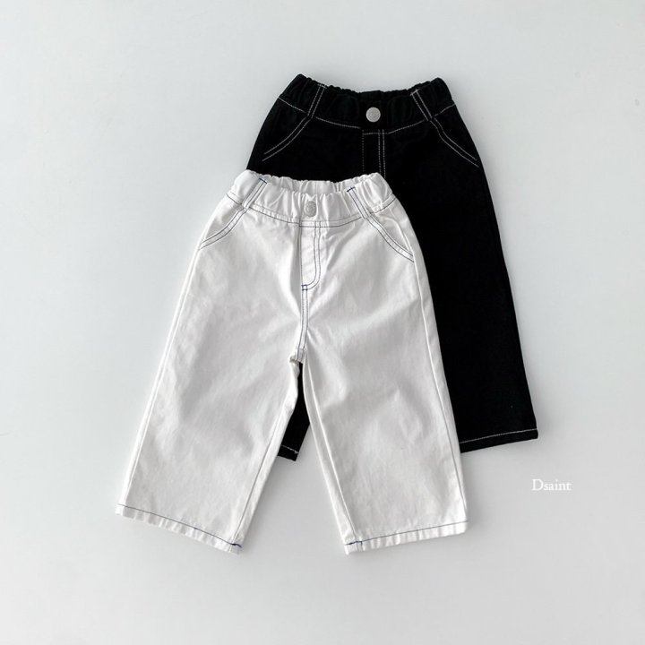 Dsaint - Korean Children Fashion - #prettylittlegirls - Fit Wide Stitch Pants - 2