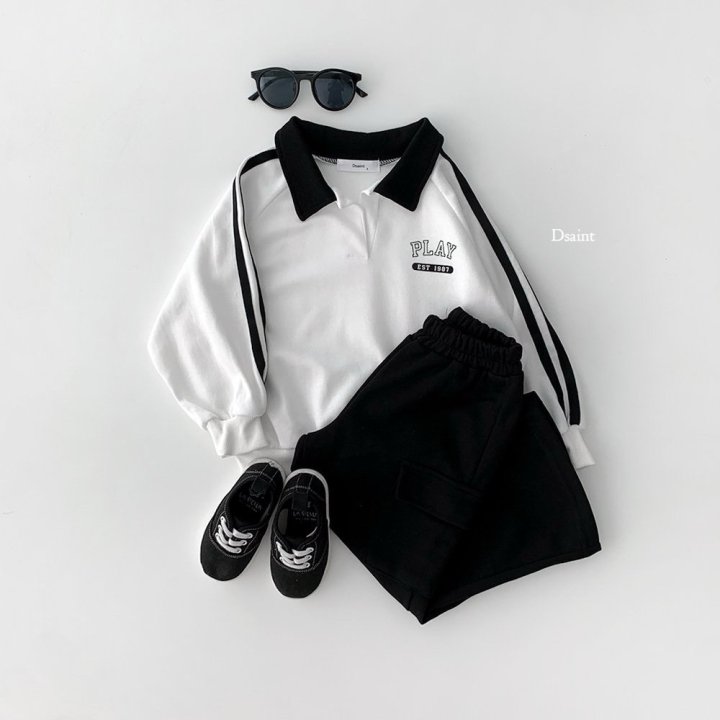 Dsaint - Korean Children Fashion - #stylishchildhood - Play Double Line Collar Sweatshirt - 6