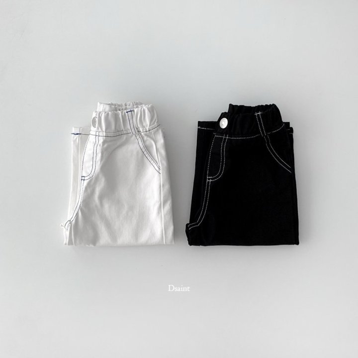 Dsaint - Korean Children Fashion - #stylishchildhood - Fit Wide Stitch Pants - 5