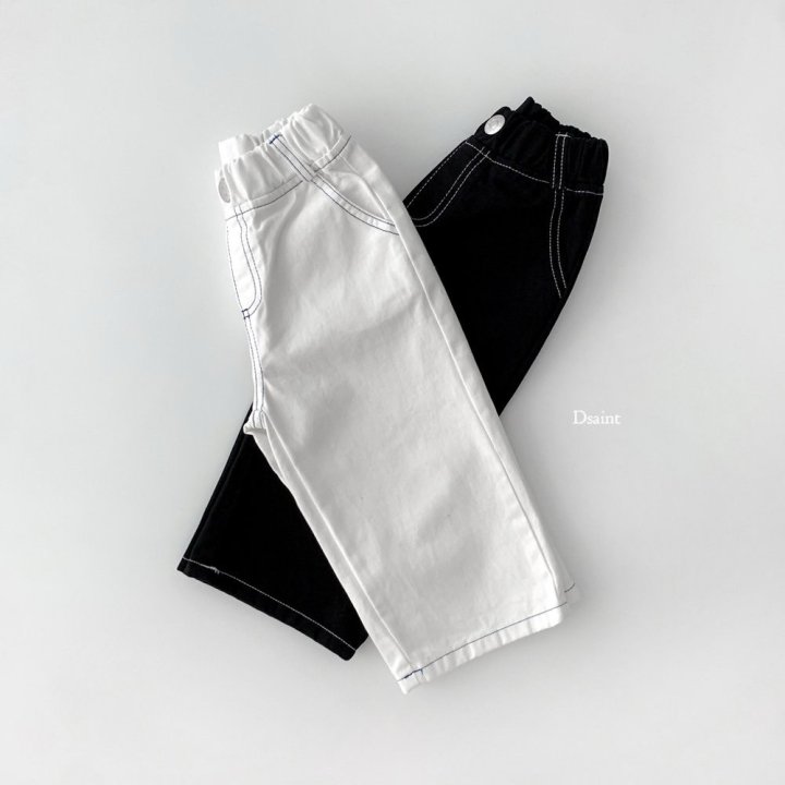 Dsaint - Korean Children Fashion - #todddlerfashion - Fit Wide Stitch Pants - 4