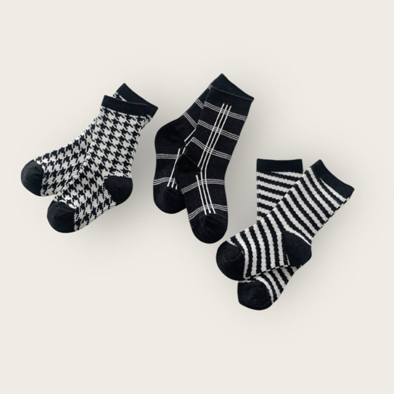 Dudie - Korean Children Fashion - #Kfashion4kids - Check Set (set of 3) - 6