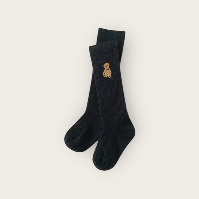 Dudie - Korean Children Fashion - #Kfashion4kids - Bear Embroidered Knee Socks Set (set of 4) - 6