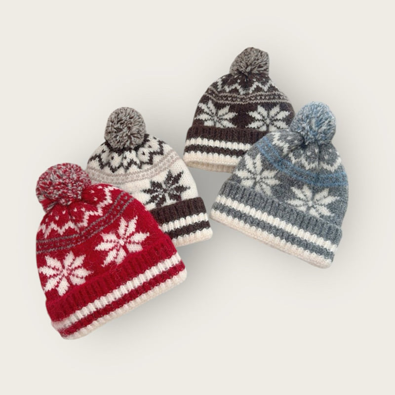Dudie - Korean Children Fashion - #Kfashion4kids - Snowflake Pom Beanie - 2
