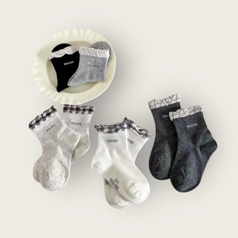 Dudie - Korean Children Fashion - #childofig - Min Check Set (set of 5) - 2