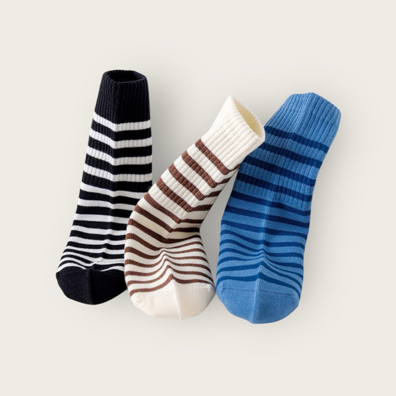 Dudie - Korean Children Fashion - #childofig - Stripe Sports Set (set of 3) - 4