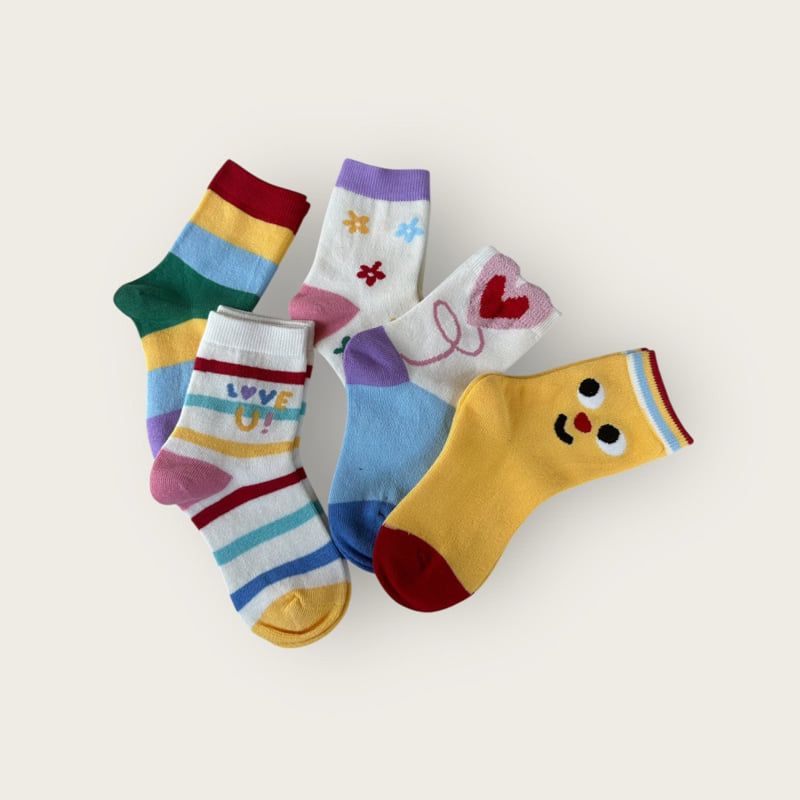 Dudie - Korean Children Fashion - #childrensboutique - I Love You Set (set of 5) - 2
