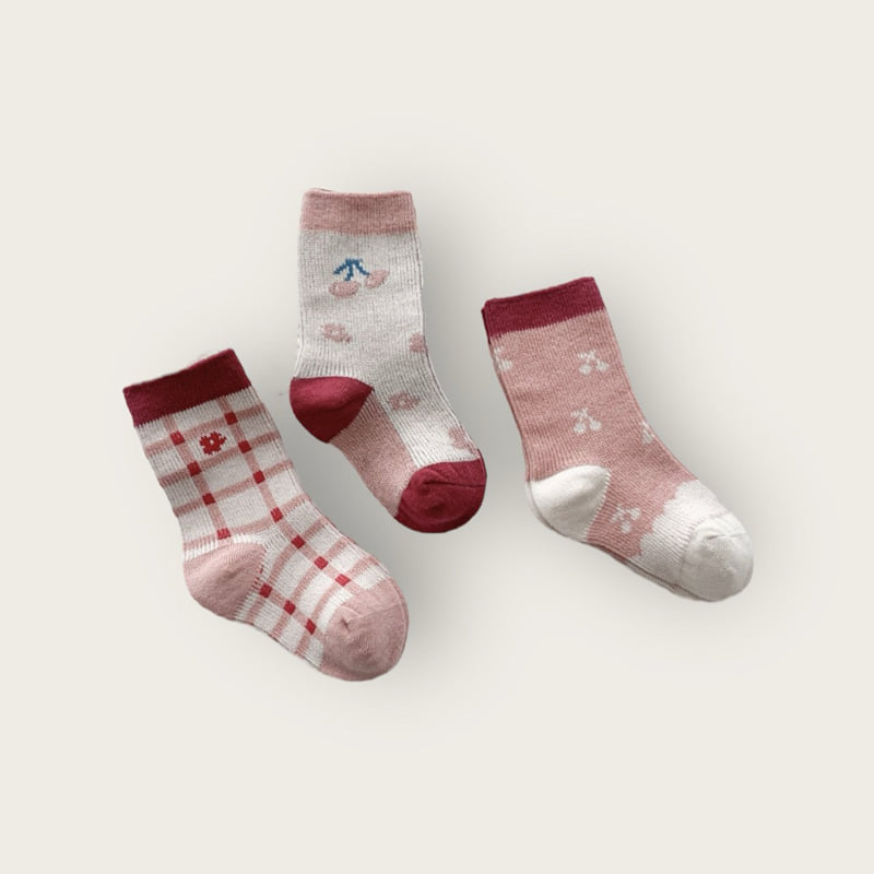 Dudie - Korean Children Fashion - #childrensboutique - Cherry Plus Set (set of 3) - 4