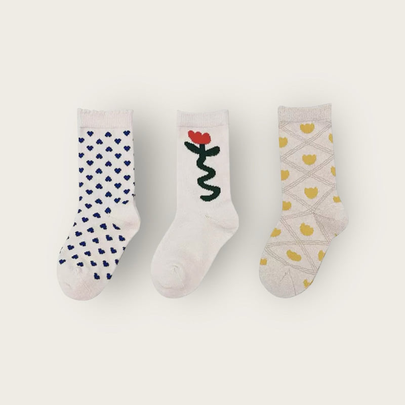 Dudie - Korean Children Fashion - #designkidswear - Flower Hearts Set (set of 3) - 3