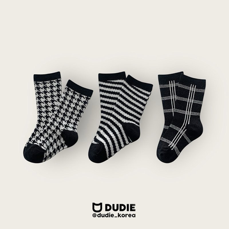 Dudie - Korean Children Fashion - #discoveringself - Check Set (set of 3)