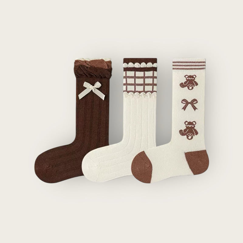 Dudie - Korean Children Fashion - #discoveringself - Bear Ribbon Set (set of 3) - 9