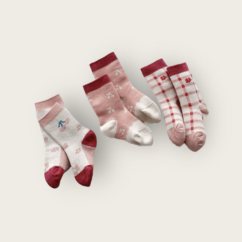 Dudie - Korean Children Fashion - #discoveringself - Cherry Plus Set (set of 3) - 5