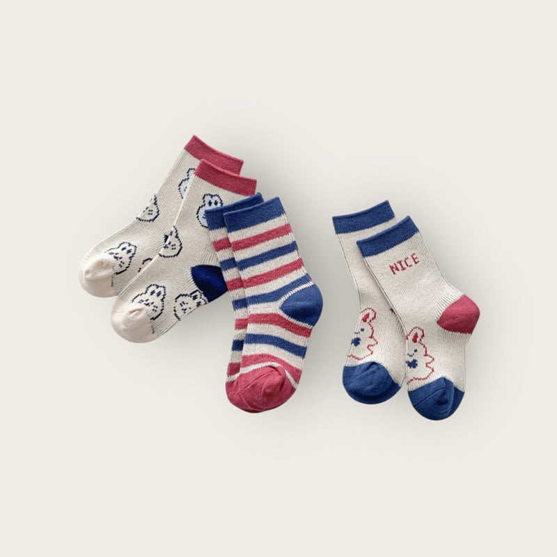 Dudie - Korean Children Fashion - #discoveringself - Nice Rabbit Set (set of 3) - 2