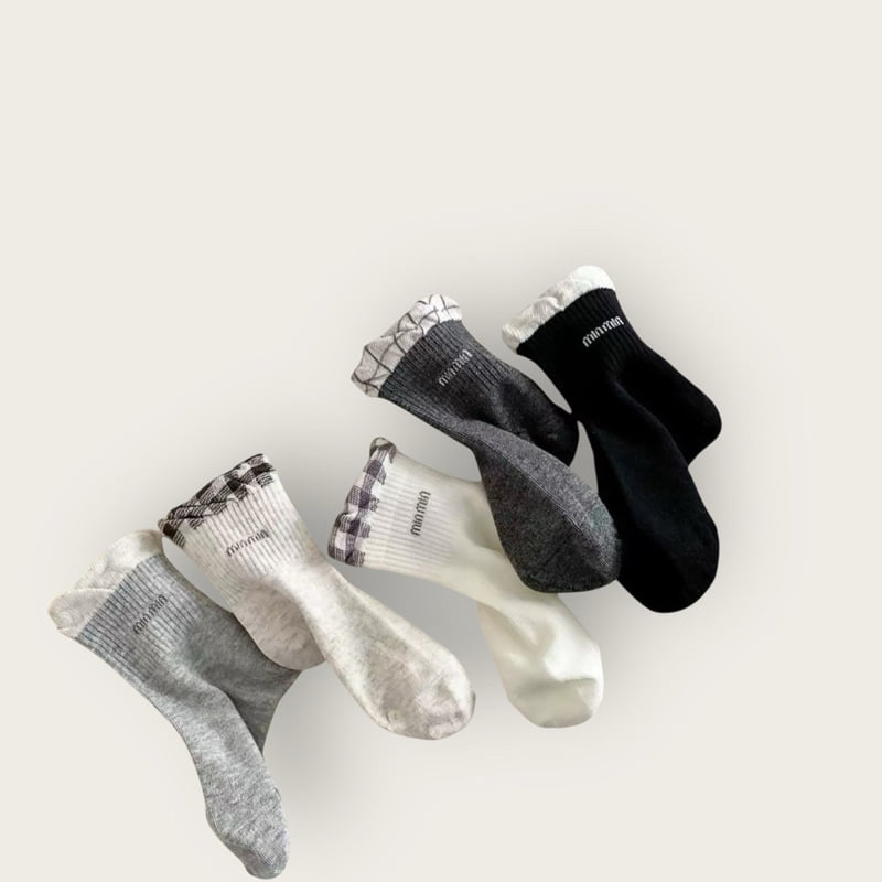 Dudie - Korean Children Fashion - #fashionkids - Min Check Set (set of 5) - 7