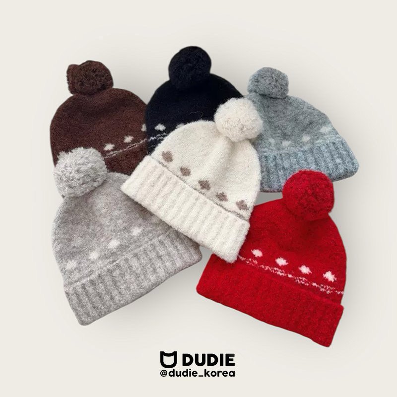 Dudie - Korean Children Fashion - #fashionkids - Nordic Pom Beanie