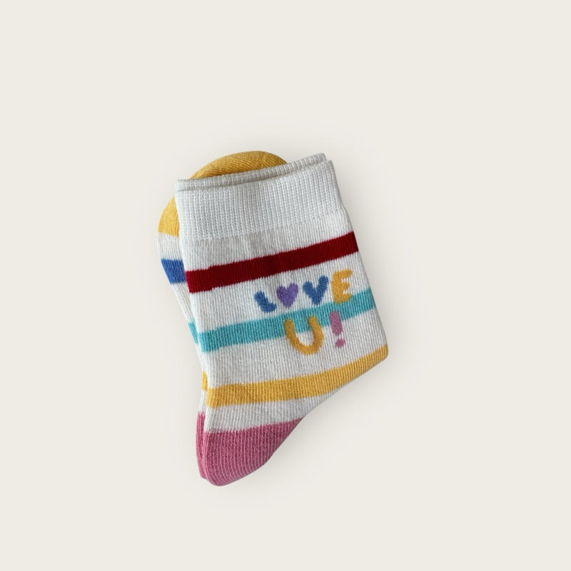Dudie - Korean Children Fashion - #kidsshorts - I Love You Set (set of 5) - 6