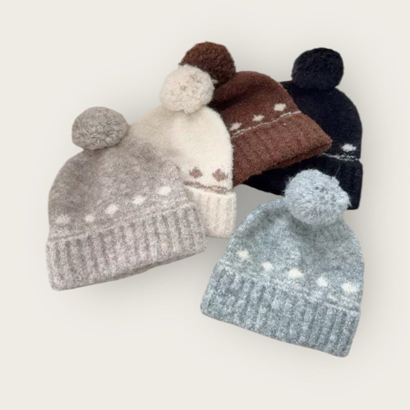 Dudie - Korean Children Fashion - #kidsshorts - Nordic Pom Beanie - 2