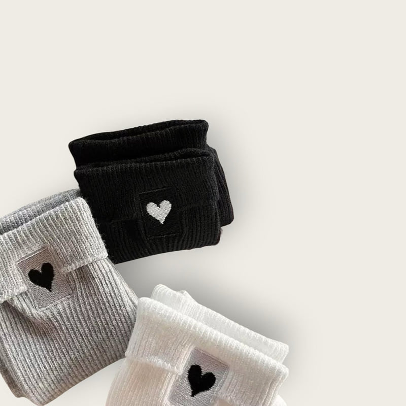 Dudie - Korean Children Fashion - #kidsstore - Embroidered Heart Set - 3