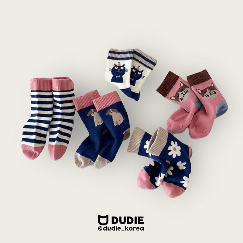 Dudie - Korean Children Fashion - #kidsstore - Daisy Cat Set (set of 5)