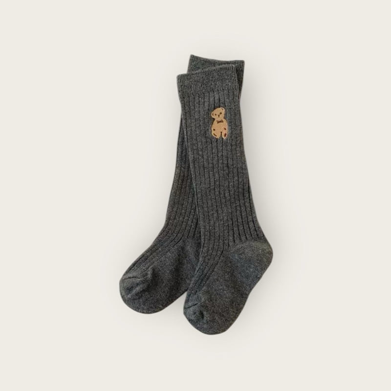 Dudie - Korean Children Fashion - #kidzfashiontrend - Bear Embroidered Knee Socks Set (set of 4) - 5